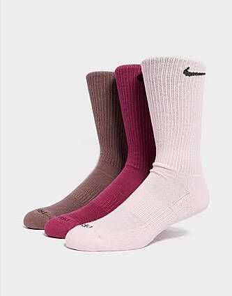 Nike Everyday Plus Cushioned Crew Socks (3-Pack) Pink- Dames