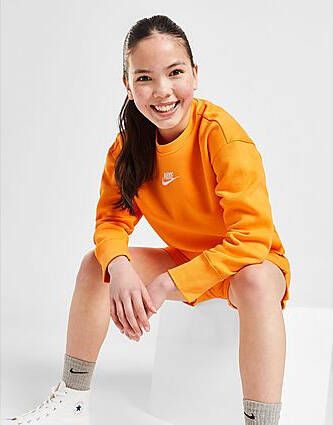 Nike Sportswear Club Fleece Sweatshirt met ronde hals voor meisjes Vivid Orange White