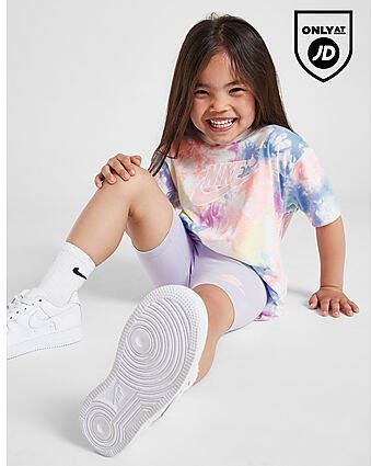 Nike ' Tie Dye T-Shirt Cycle Shorts Set Children Purple Kind