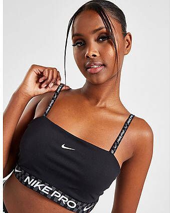 Nike Indy Padded sport-bh met bandeaudesign graphic en lichte ondersteuning Black Anthracite White- Dames