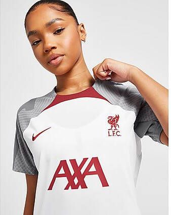 Nike Liverpool FC Strike Dri-FIT knit voetbaltop voor dames White Smoke Grey Tough Red- Dames