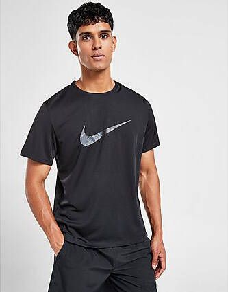 Nike Miler Swoosh T-Shirt Black- Heren