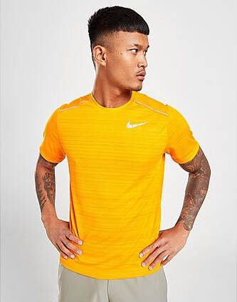 Nike Dri-FIT Miler Men's Short-Sleeve Running Top Orange Peel Heather Orange Peel- Heren