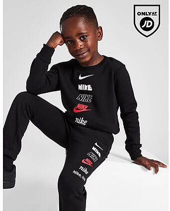 Nike Multi Logo Crew Tracksuit Children Black Kind