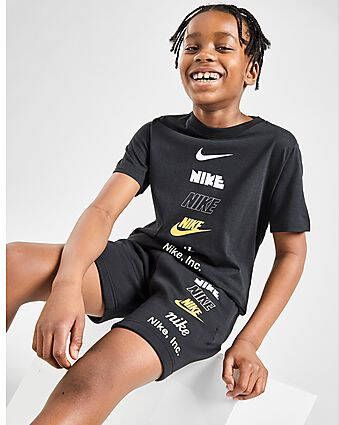 Nike Multi Logo Fleece Shorts Junior Black Kind