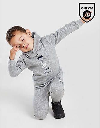 Nike Multi Logo Hoodie Tracksuit Infant Grey