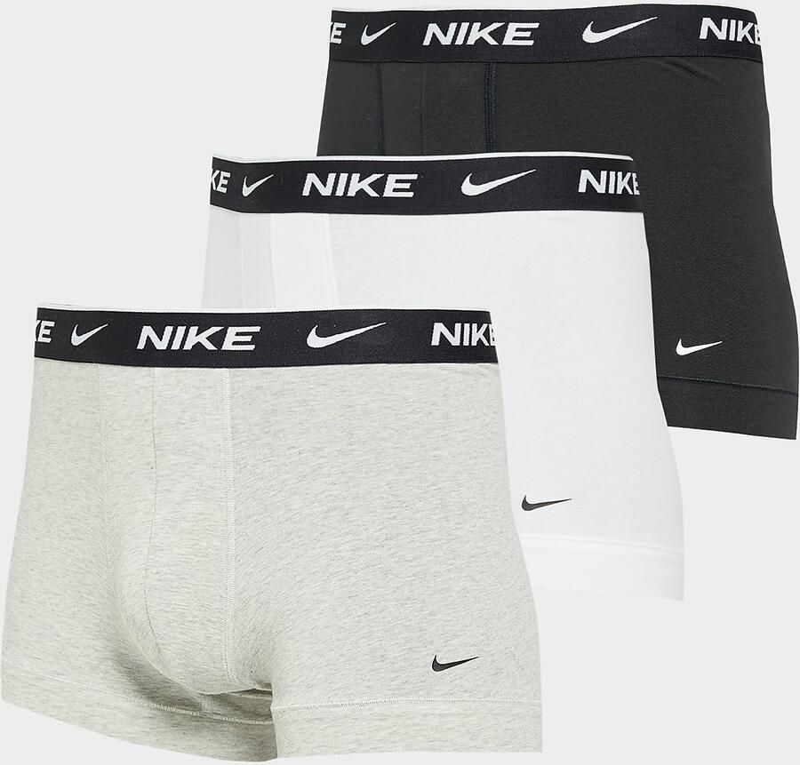 Nike Everyday Cotton Stretch Trunk (3 Pack) Boxershorts Kleding white grey heather black maat: L beschikbare maaten:XS S L XL - Foto 4
