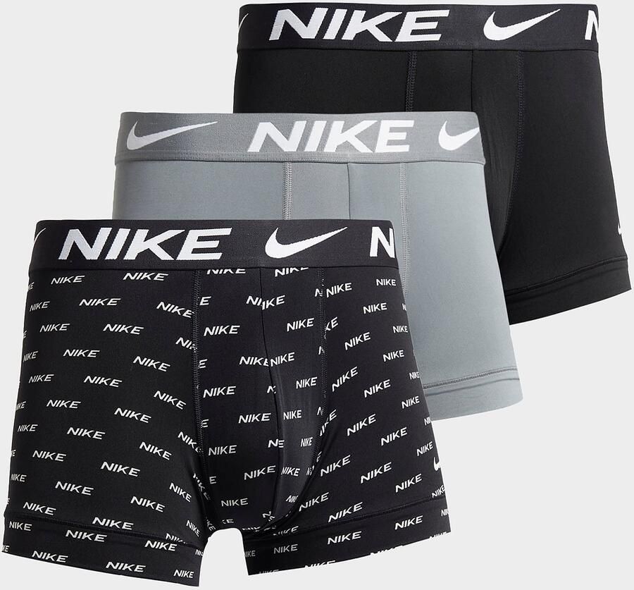Nike Trunk (3 Pack) Boxershorts Kleding LOGO PRINT COOL GREY BLACK maat: XS beschikbare maaten:XS S M L XL - Foto 3