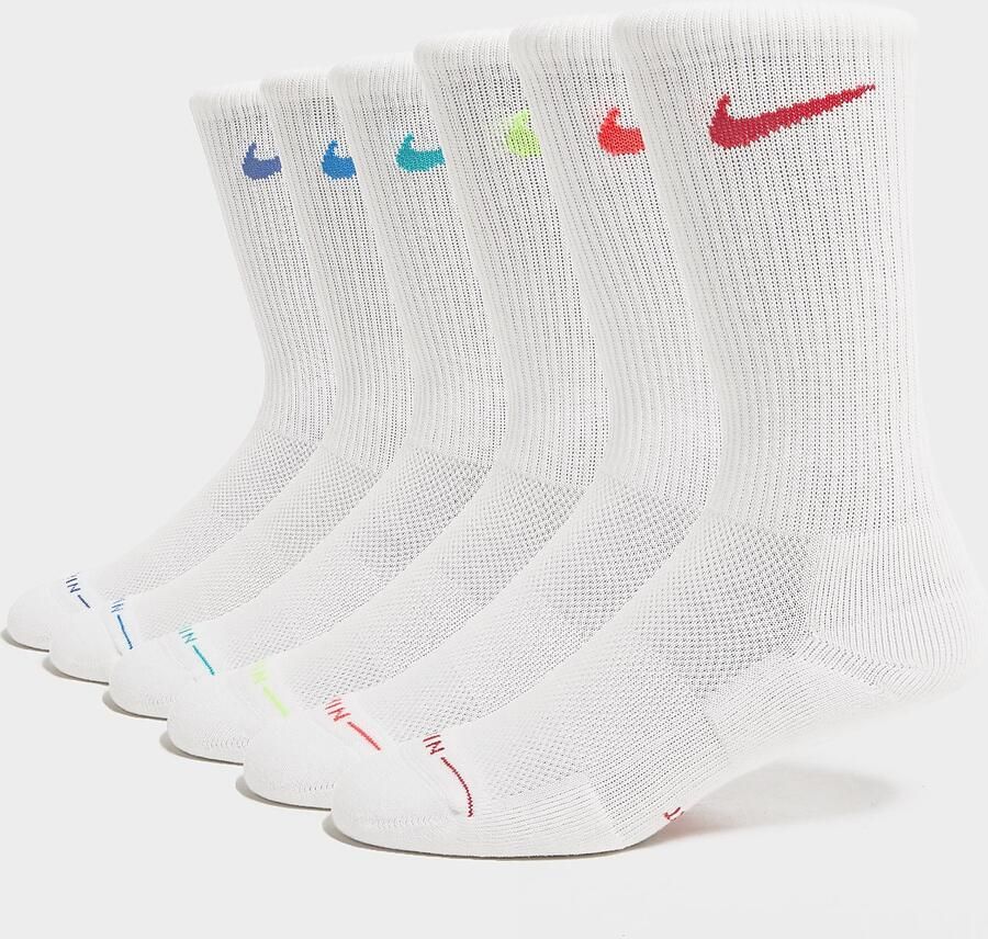 Nike 6-Pack Elevated Crew Socks Wit- Dames Wit
