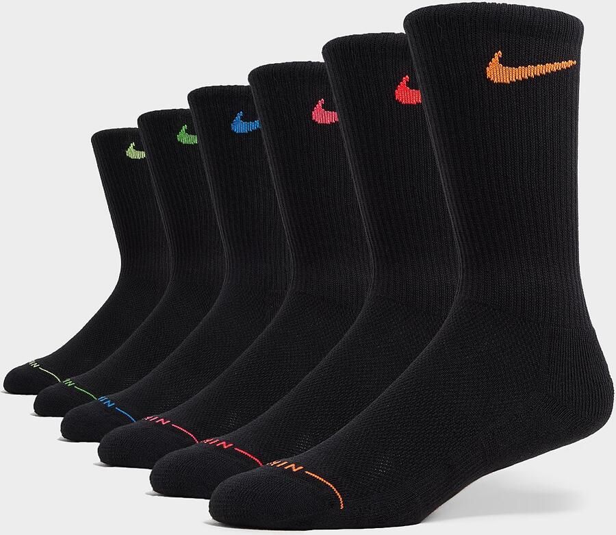 Nike 6-Pack Elevated Crew Socks Zwart- Dames Zwart