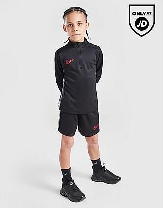 Nike Academy 1 4 Zip Top Shorts Set Children Black