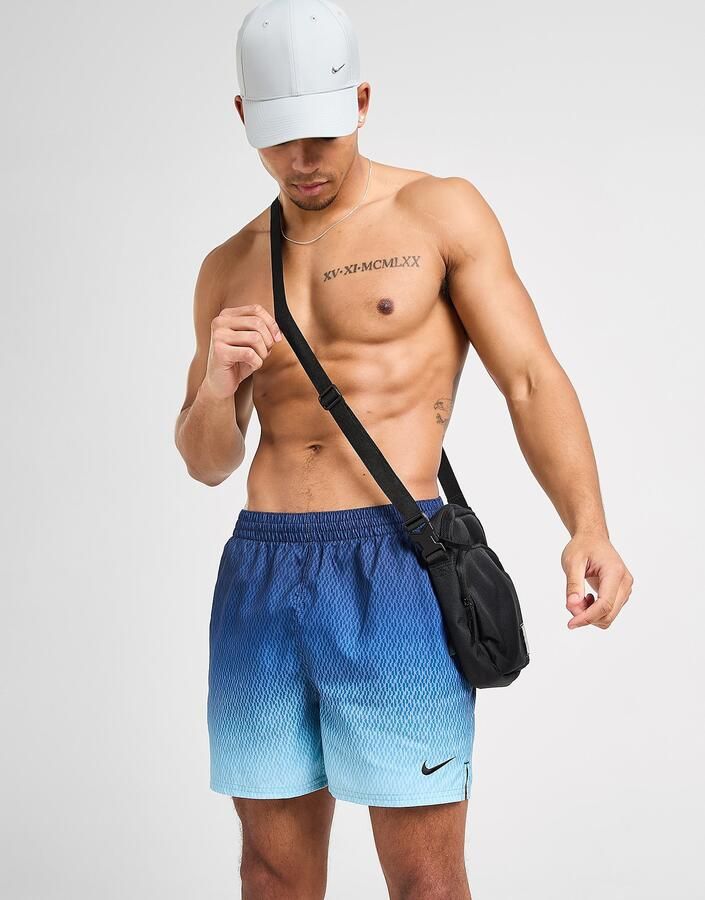 Nike All Over Print Fade Swim Shorts Blauw- Heren Blauw