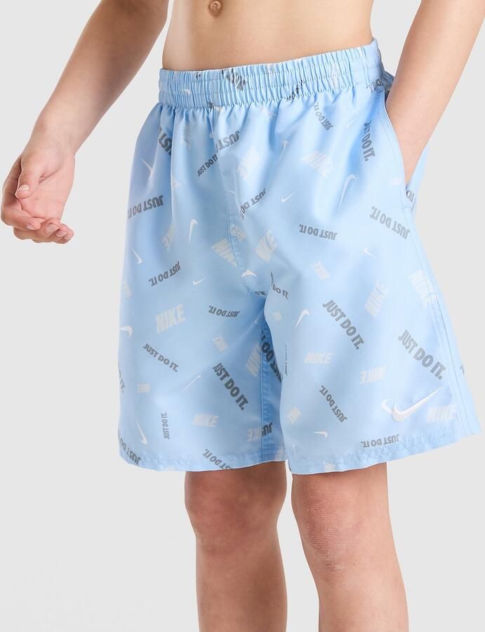 Nike All Over Print Swim Shorts Junior Blauw