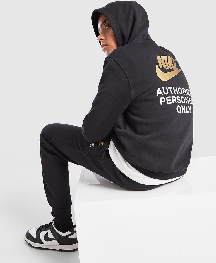 Nike Authorised Graphic Hoodie Junior Zwart Kind Zwart
