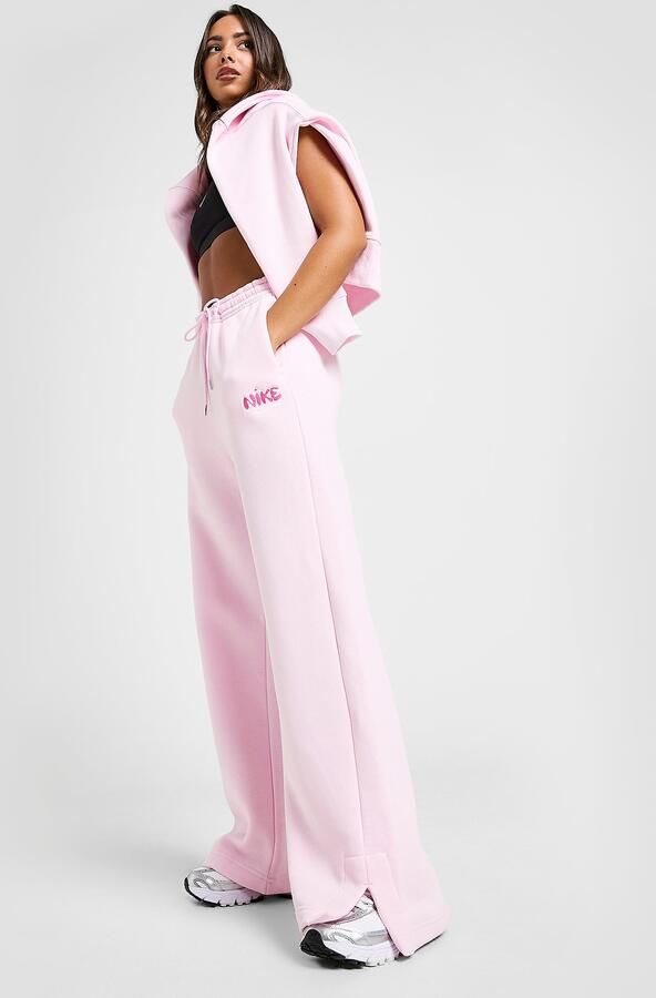 Nike Bubble Graphic Wide Leg Joggers Roze- Dames Roze