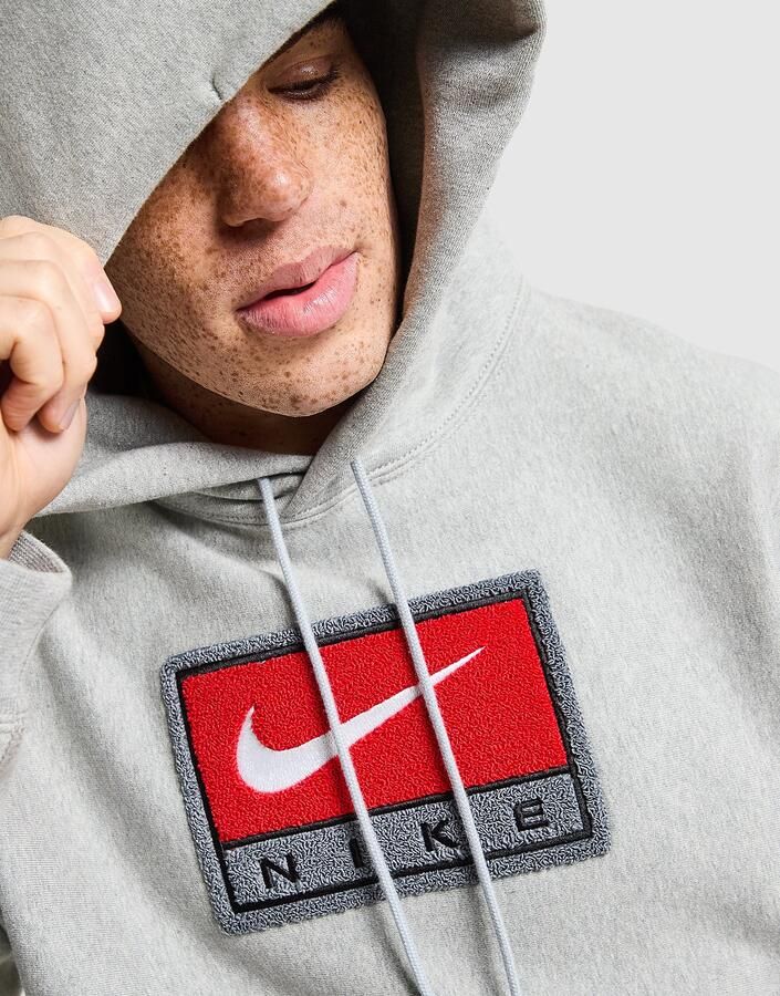 Nike Chenille Logo Solo Swoosh Hoodie Grijs- Heren Grijs