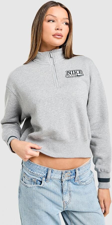 Nike Classic+ 1 4 Zip Sweatshirt Grijs- Dames Grijs