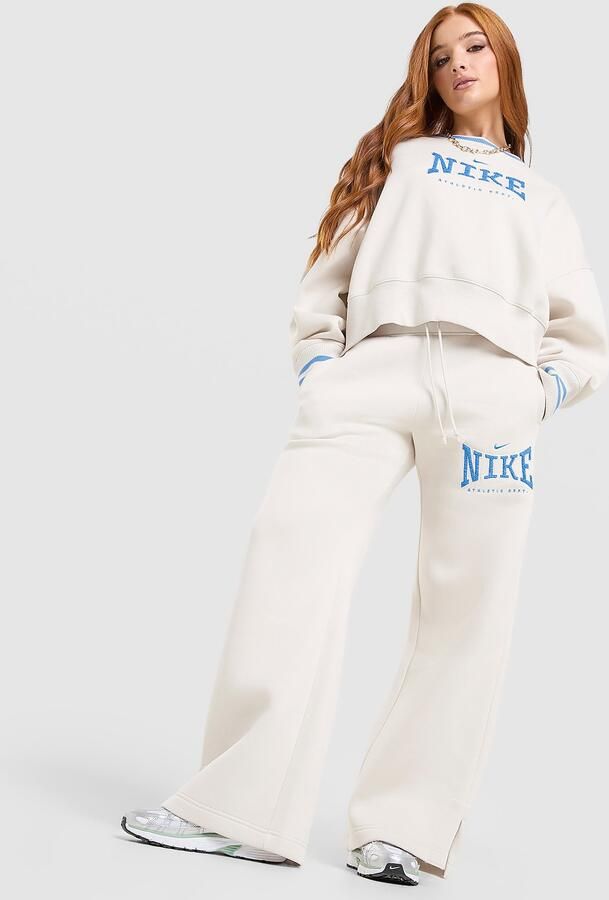 Nike Classics Graphic Phoenix Wide Leg Joggers Beige- Dames Beige