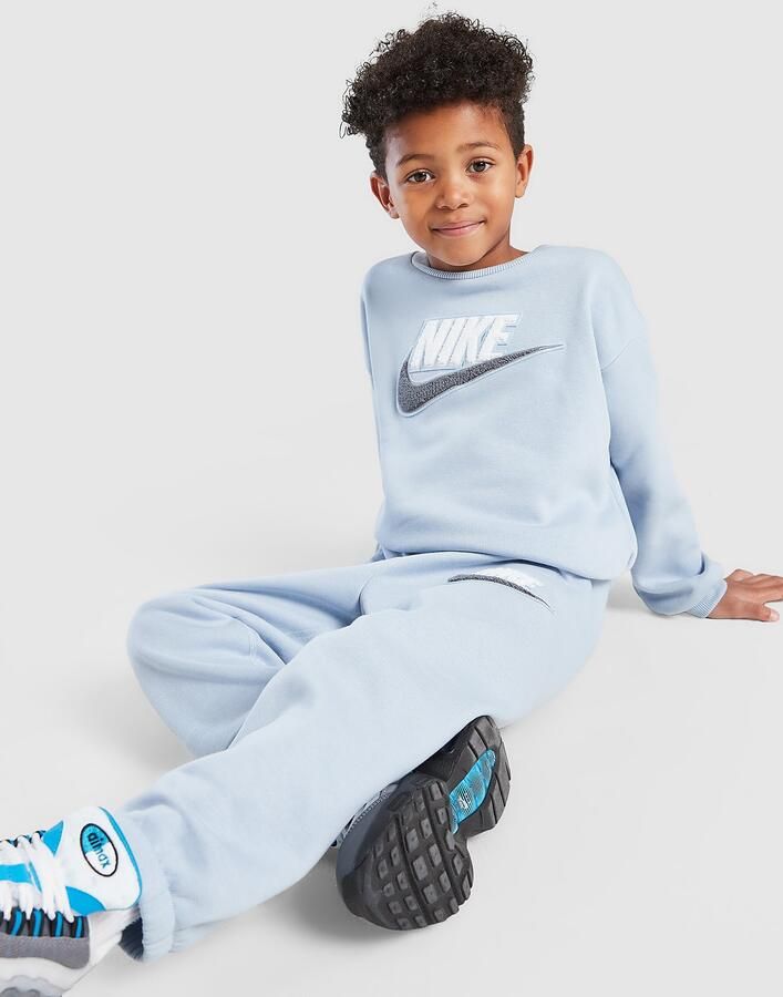 Nike Club Chenille Crew Tracksuit Children Blauw