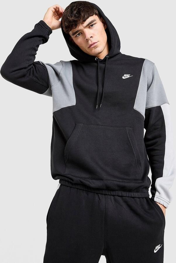 Nike Club Fleece Colour Block Hoodie Zwart- Heren Zwart