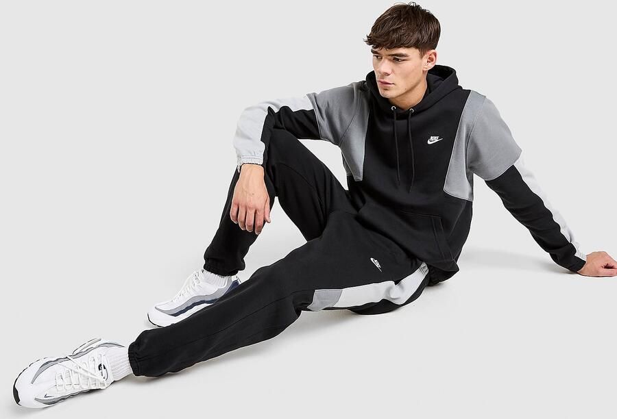 Nike Club Fleece Colour Block Joggers Zwart- Heren Zwart