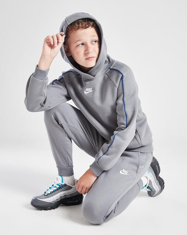 Nike Club Hooded Tracksuit Junior Grijs