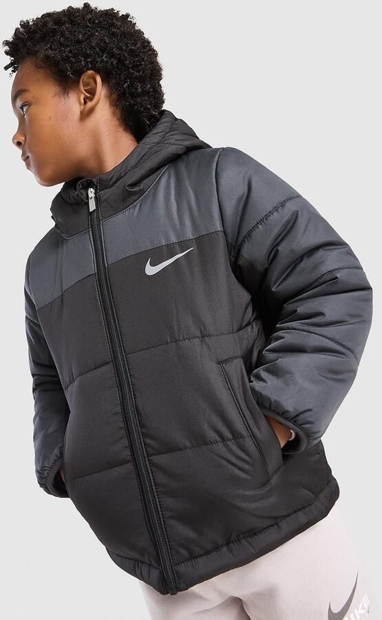 Nike Colour Block Baffle Jacket Junior Zwart Kind Zwart