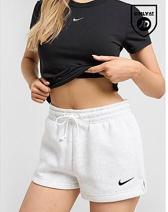 Nike Damesshorts met ruimvallende pasvorm en hoge taille Sportswear Phoenix Fleece Grey- Dames Grey