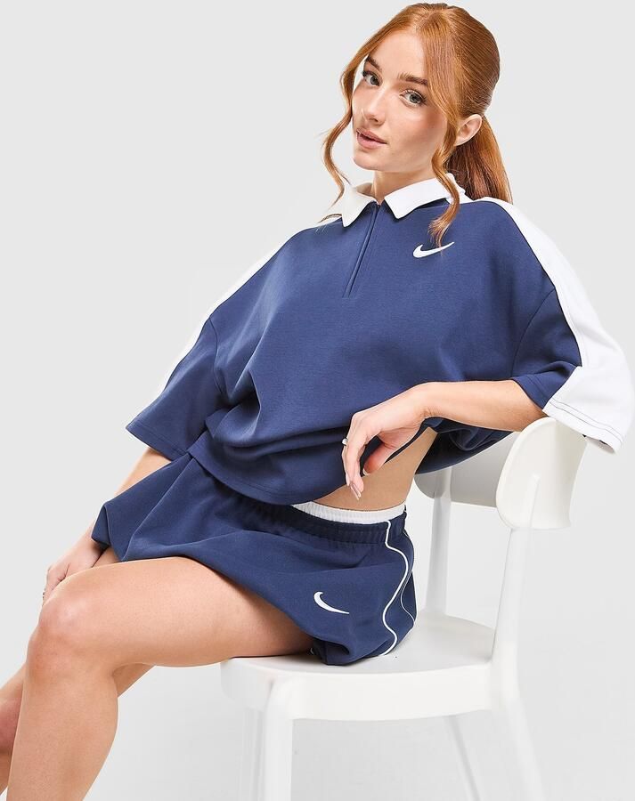 Nike Disrupt Short Sleeve Polo Top Blauw- Dames Blauw