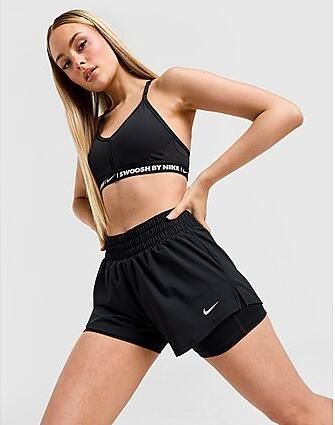 Nike Dri-FIT 2-in-1 damesshorts met halfhoge taille (8 cm) One Black- Dames Black