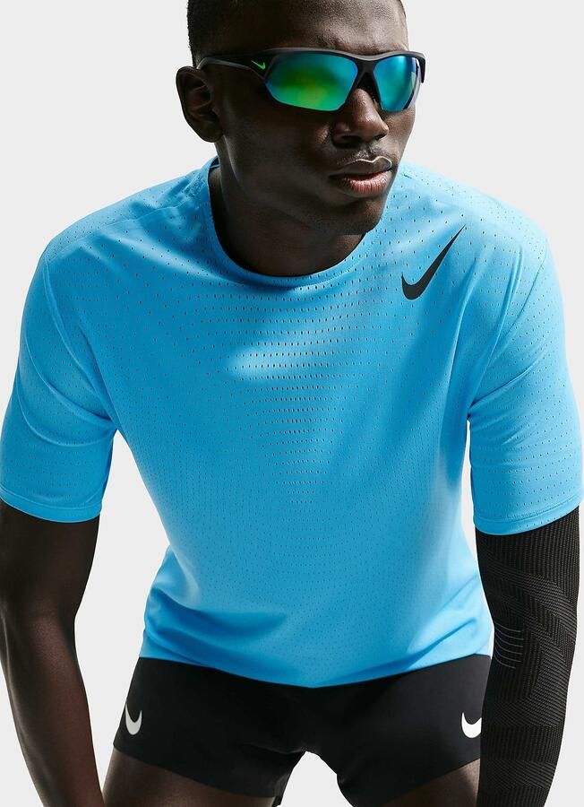 Nike Dri-FIT ADV hardlooptop met korte mouwen voor heren AeroSwift Blauw- Heren Blauw