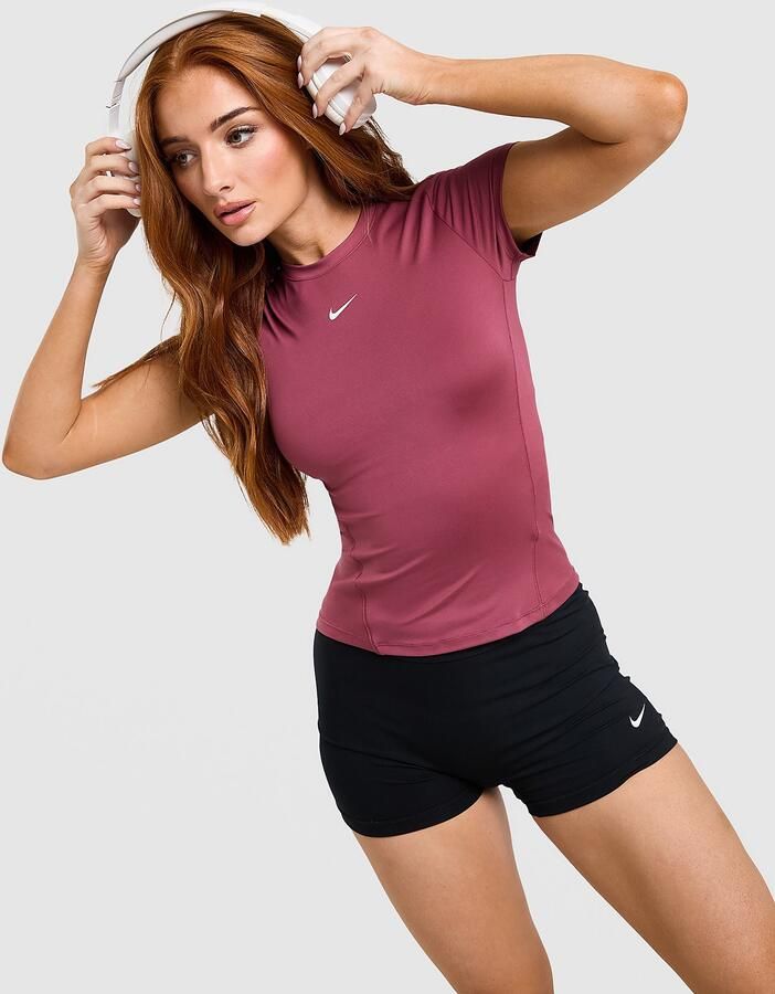 Nike Dri-FIT damestop met korte mouwen One Classic Paars- Dames Paars