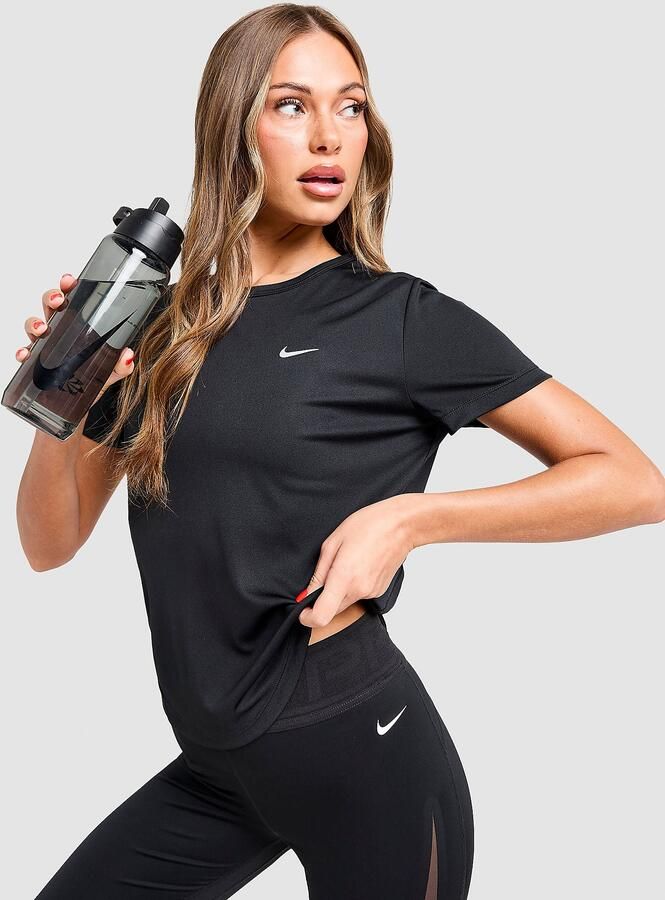 Nike Dri-FIT hardlooptop met korte mouwen voor dames Tempo Black- Dames Black