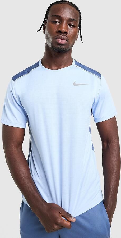 Nike Dri-FIT hardlooptop met korte mouwen voor heren Miler Blauw- Heren Blauw