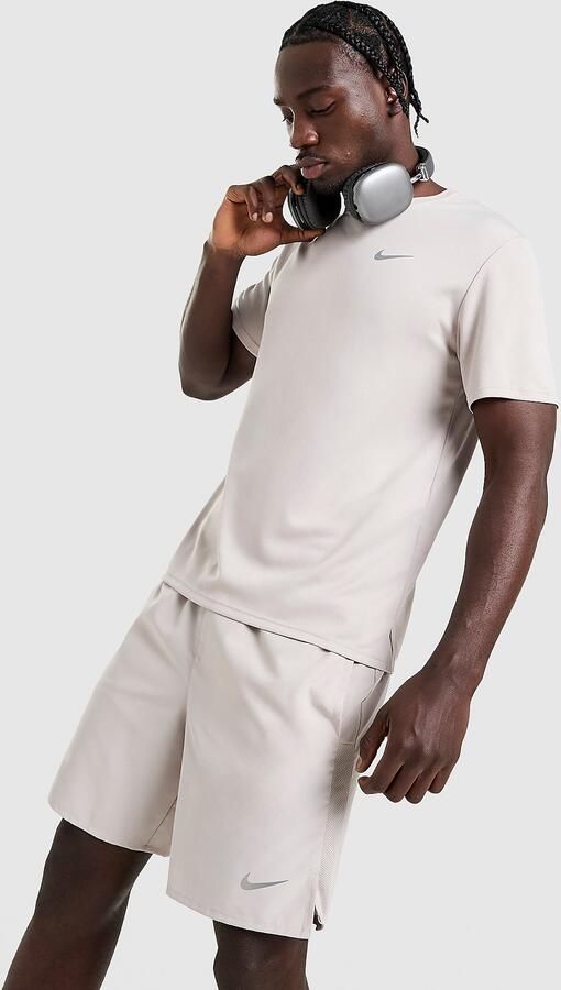 Nike Dri-FIT hardlooptop met korte mouwen voor heren Miler Bruin- Heren Bruin