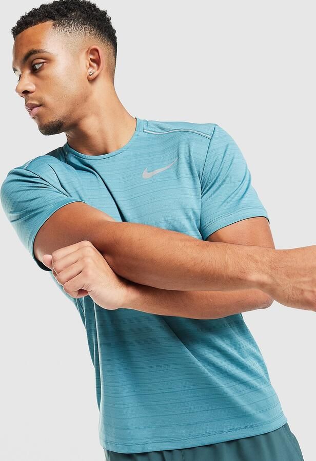 Nike Dri-FIT hardlooptop met korte mouwen voor heren Miler Groen- Heren Groen