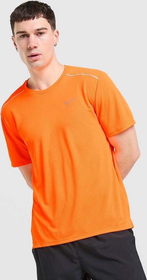 Nike Dri-FIT hardlooptop met korte mouwen voor heren Miler Oranje- Heren Oranje