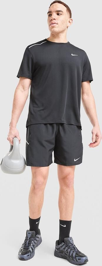 Nike Dri-FIT hardlooptop met korte mouwen voor heren Miler Zwart- Heren Zwart