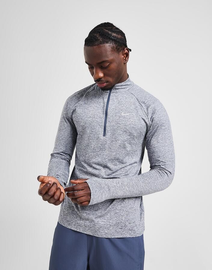 Nike Dri-FIT hardlooptop met korte rits voor heren Stride Blauw- Heren Blauw