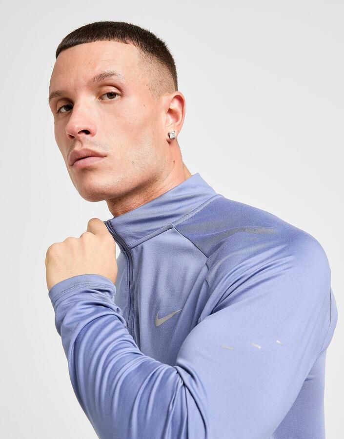 Nike Dri-FIT hardlooptop met korte rits voor heren Stride Blauw- Heren Blauw