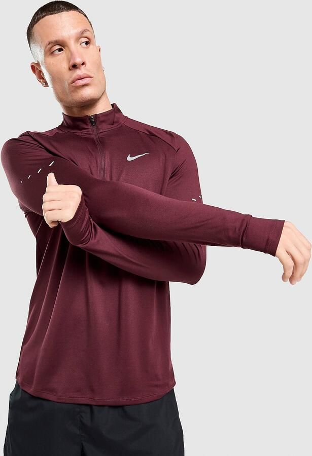 Nike Dri-FIT hardlooptop met korte rits voor heren Stride Rood- Heren Rood