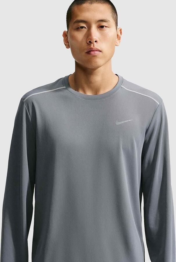 Nike Dri-FIT hardlooptop met lange mouwen voor heren Miler Grijs- Heren Grijs