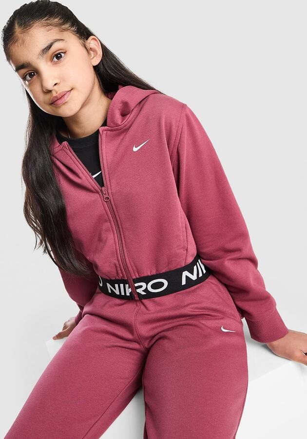 Nike Dri-FIT hoodie met rits over de hele lengte voor Pro Fleece Rood Kind Rood