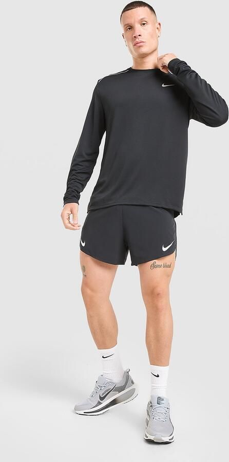Nike Dri-FIT Miler Hardlooptop met lange mouwen voor heren Zwart- Heren Zwart