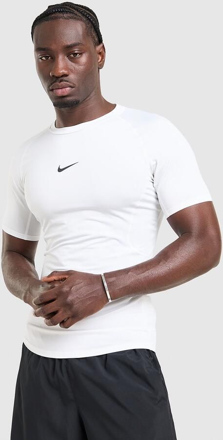 Nike Dri-FIT strakke fitnesstop met korte mouwen voor heren Pro Wit- Heren Wit