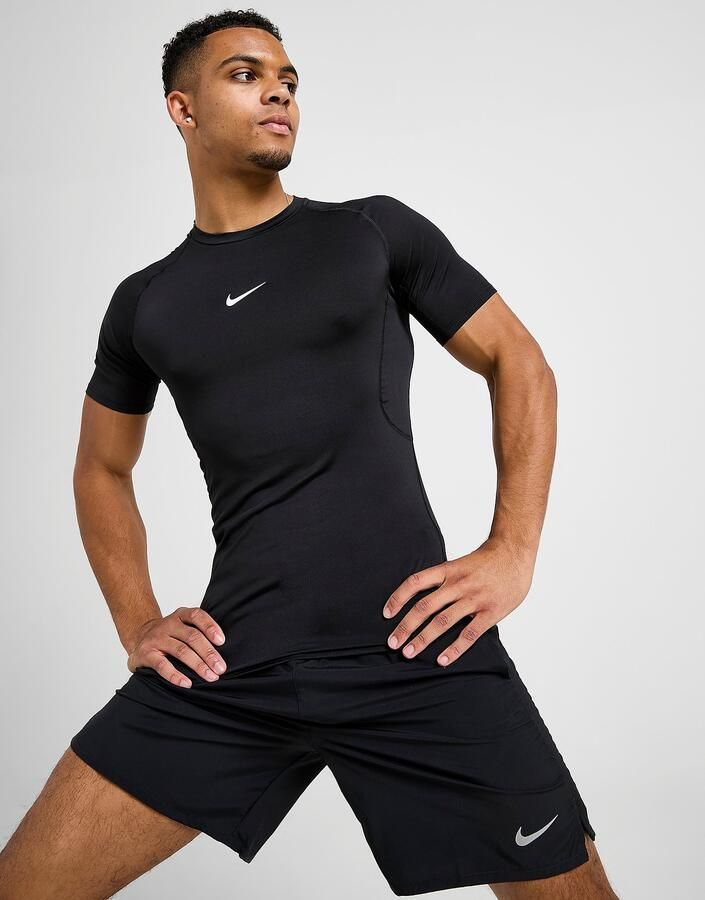 Nike Dri-FIT strakke fitnesstop met korte mouwen voor heren Pro Zwart- Heren Zwart - Foto 5