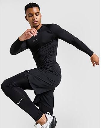 Nike Dri-FIT strakke fitnesstop met lange mouwen voor heren Pro Black- Heren Black
