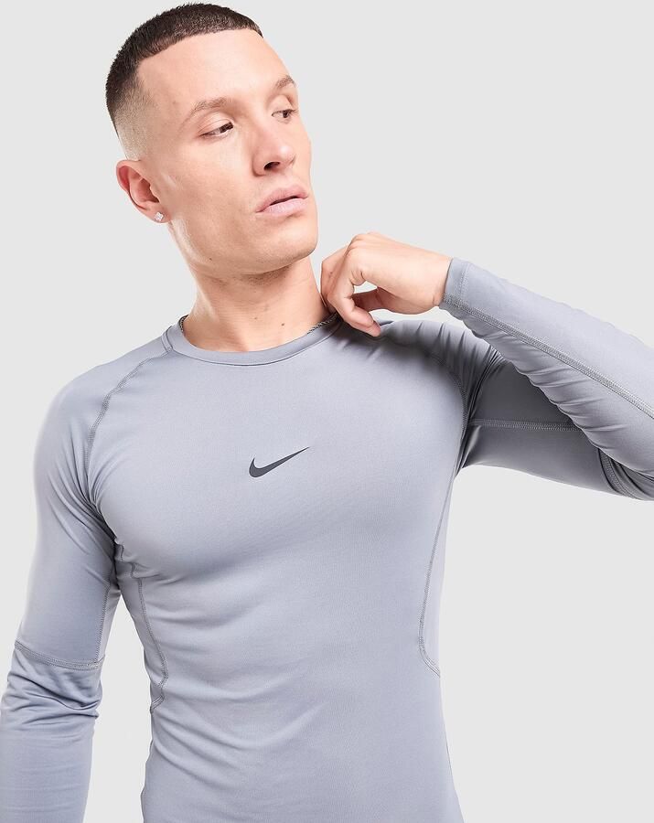 Nike Dri-FIT strakke fitnesstop met lange mouwen voor heren Pro Grijs- Heren Grijs - Foto 2