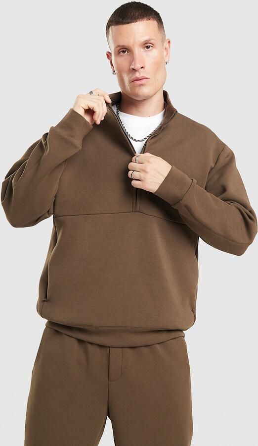 Nike Dri-FIT top met halflange rits voor heren 24.7 ImpossiblySoft Bruin- Heren Bruin