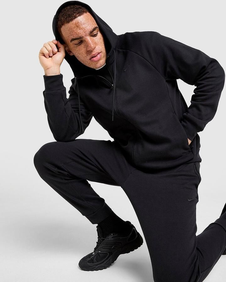 Nike Dri-FIT UV performancehoodie met rits over de hele lengte voor heren Primary Fleece Zwart- Heren Zwart